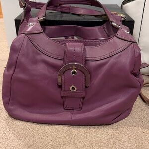 Purple Leather Women's Bag